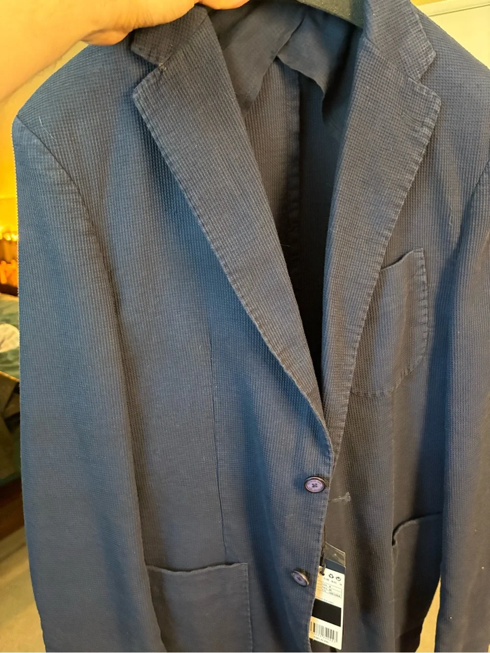 Navy Waffle Textured Sport Coat